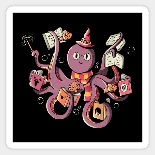 Magic Octopus Reading Books by Tobe Fonseca Magnet by Tobe_Fonseca